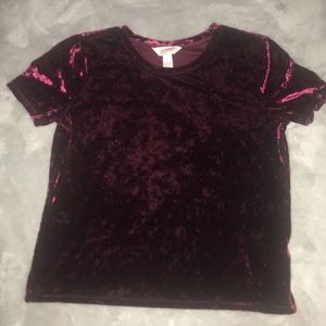 Red Velvet T-Shirt Blouse Silky